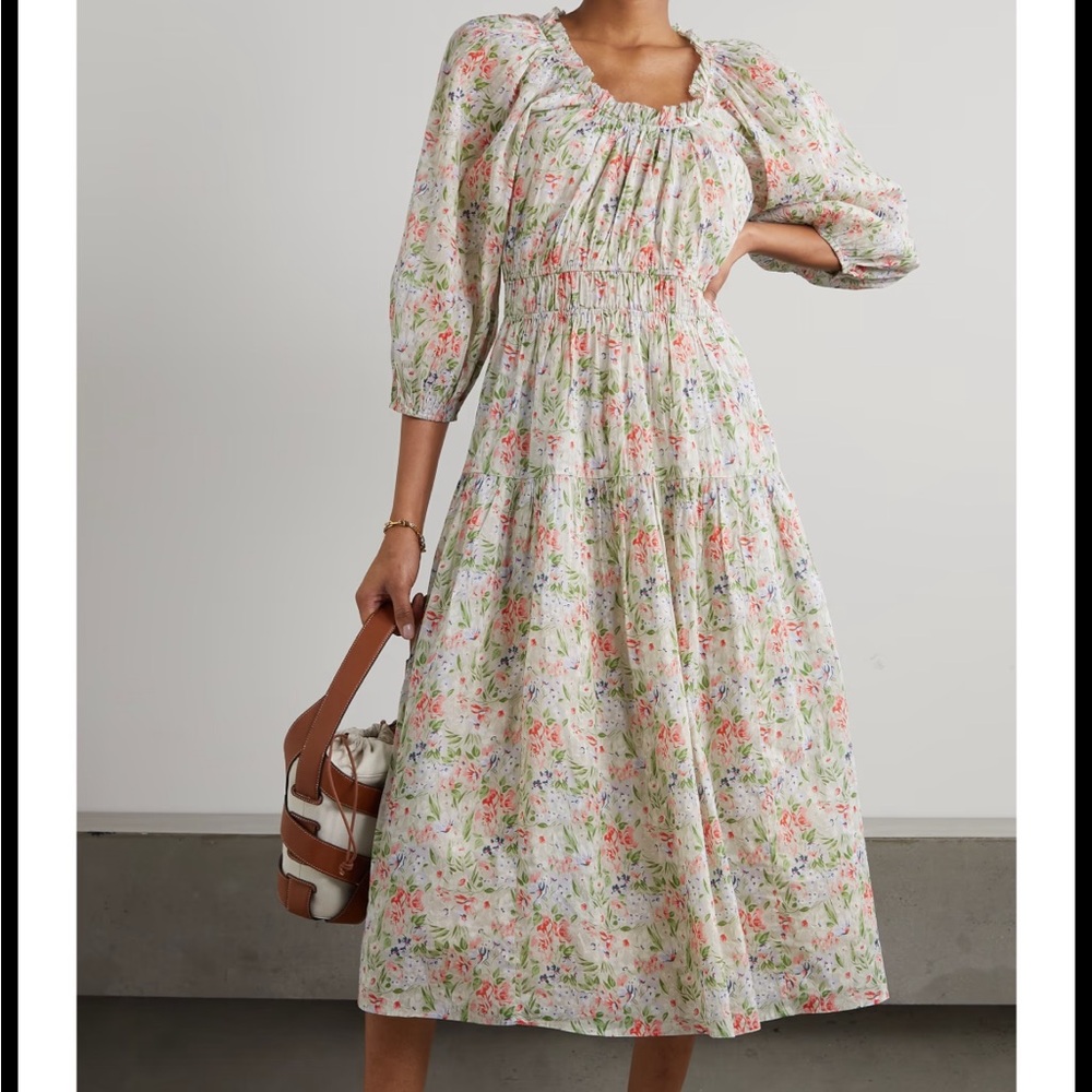 The great brand floral stunning smocked midi dress